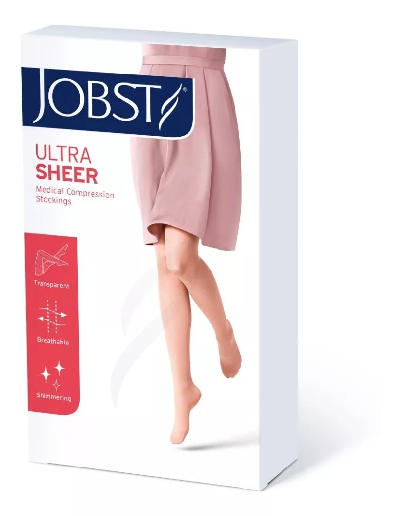 CALCETIN DE COMPRESIÓN RODILLA ALTA TRANSPARENCIA - JOBST ULTRASHEER PUNTA CERRADA