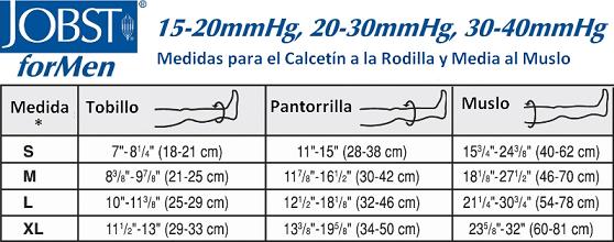CALCETIN DE COMPRESIÓN RODILLA PUNTA CERRADA PARA CABALLERO - JOBST FORMEN